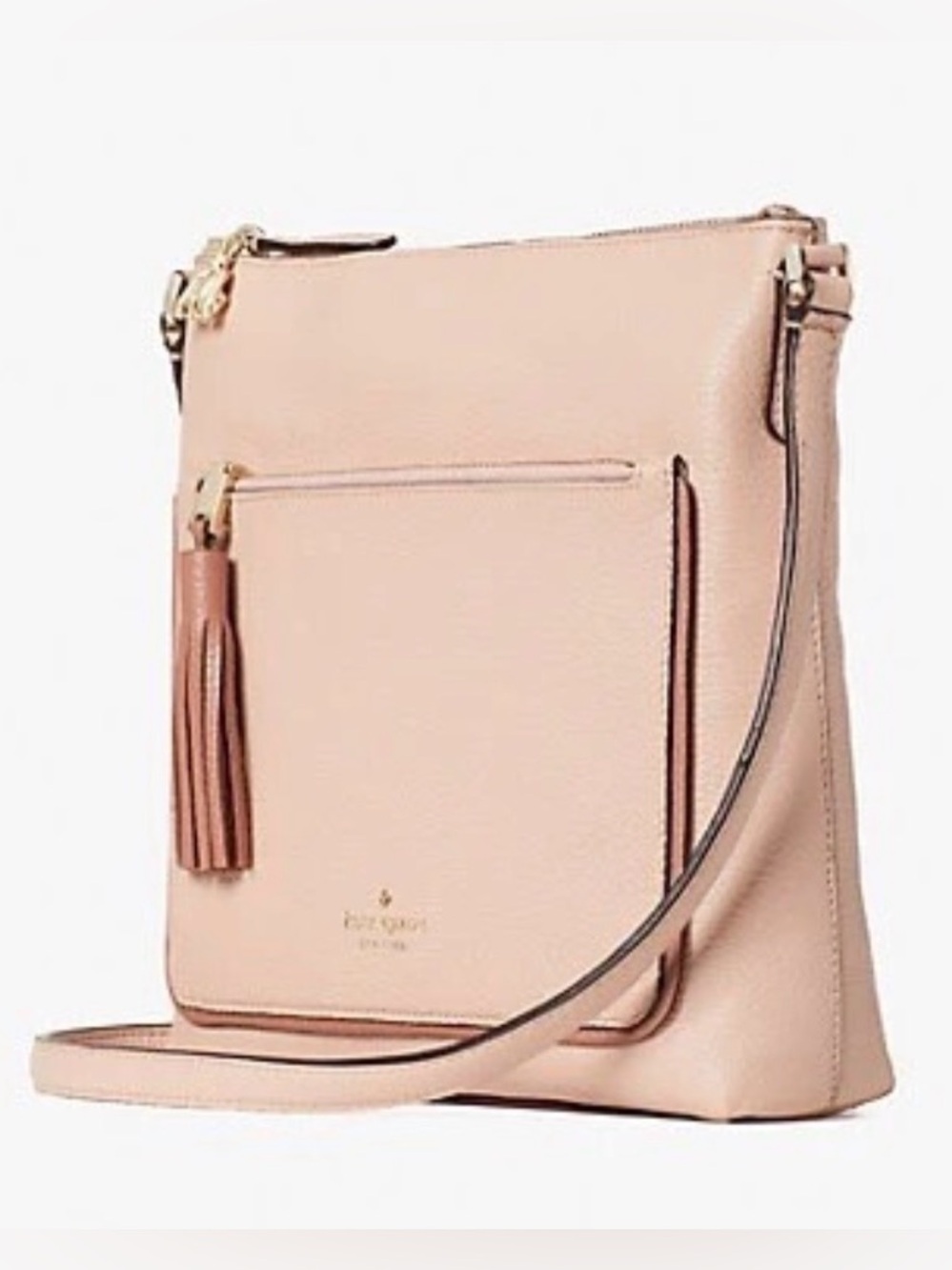 kate spade Pebbled Leather Crossbody in Dusty Rose with Gold Hardware - Picture 11 of 12